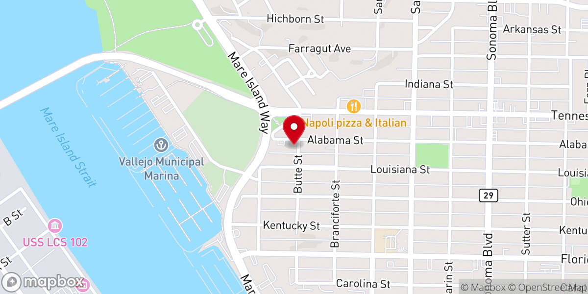 Map showing location of Starlight Baptist Church