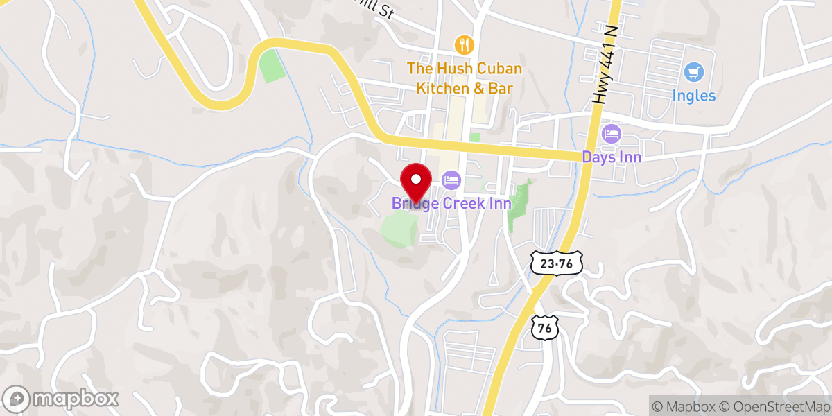 Map showing location of Rabun County Baptist Association