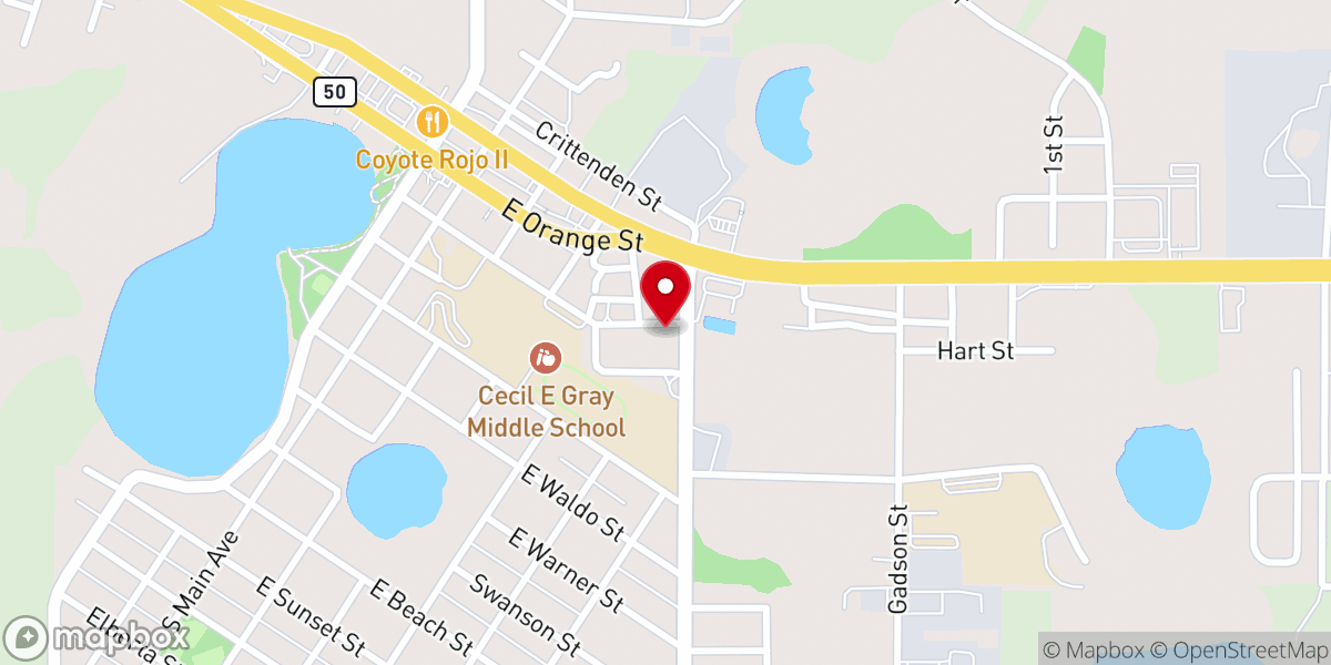 Map showing location of First Missionary Baptist Church