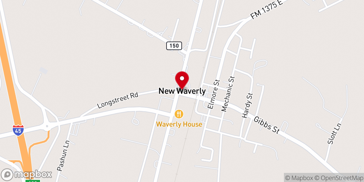 Map showing location of Concord Baptist Church