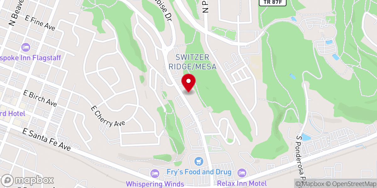 Map showing location of Flagstaff Bible Church