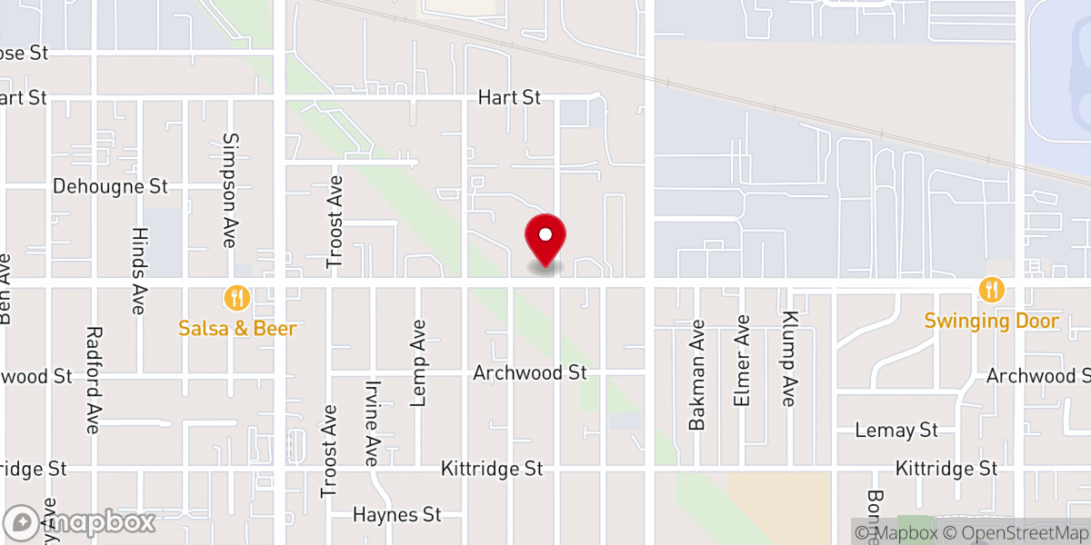 Map showing location of Iglesia del Valle- North Hollywood