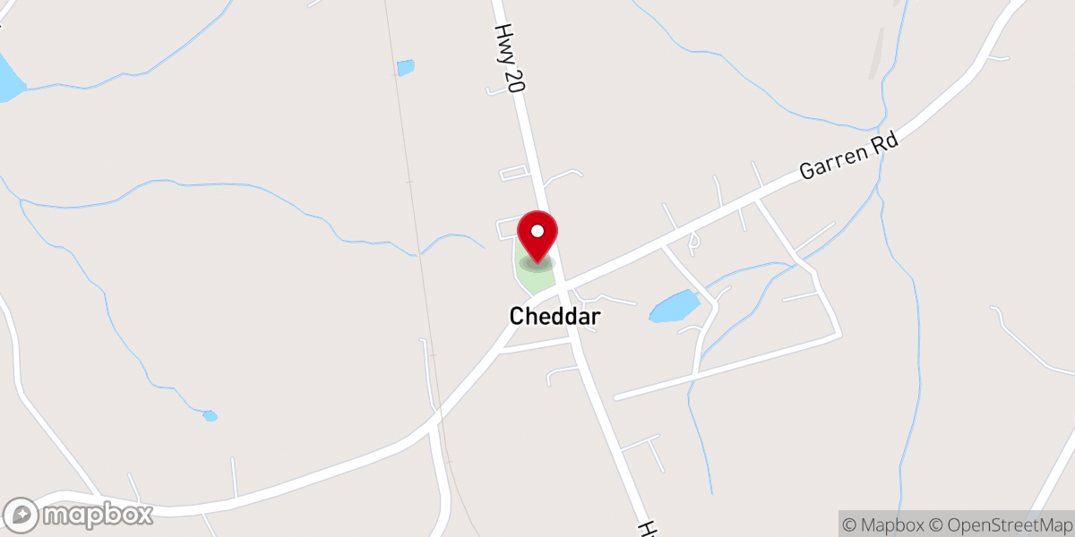 Map showing location of Cedar Grove Baptist Church