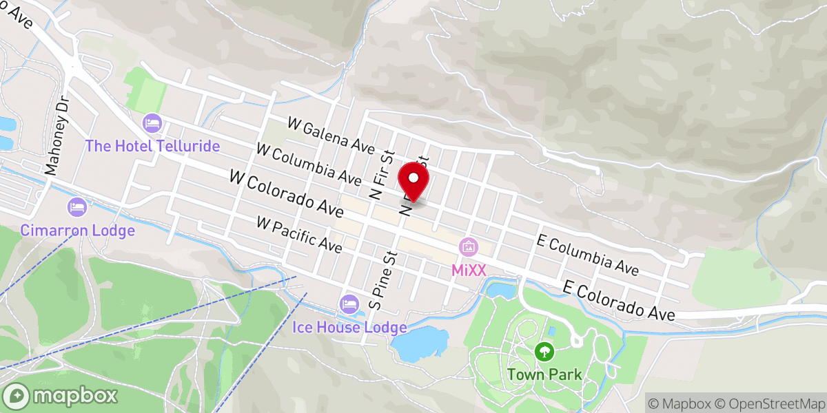 Map showing location of Telluride Christian Fellowship