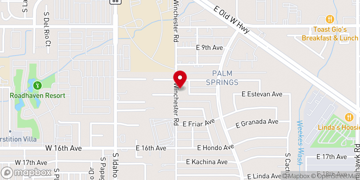 Map showing location of Abiders Motorcycle Ministry