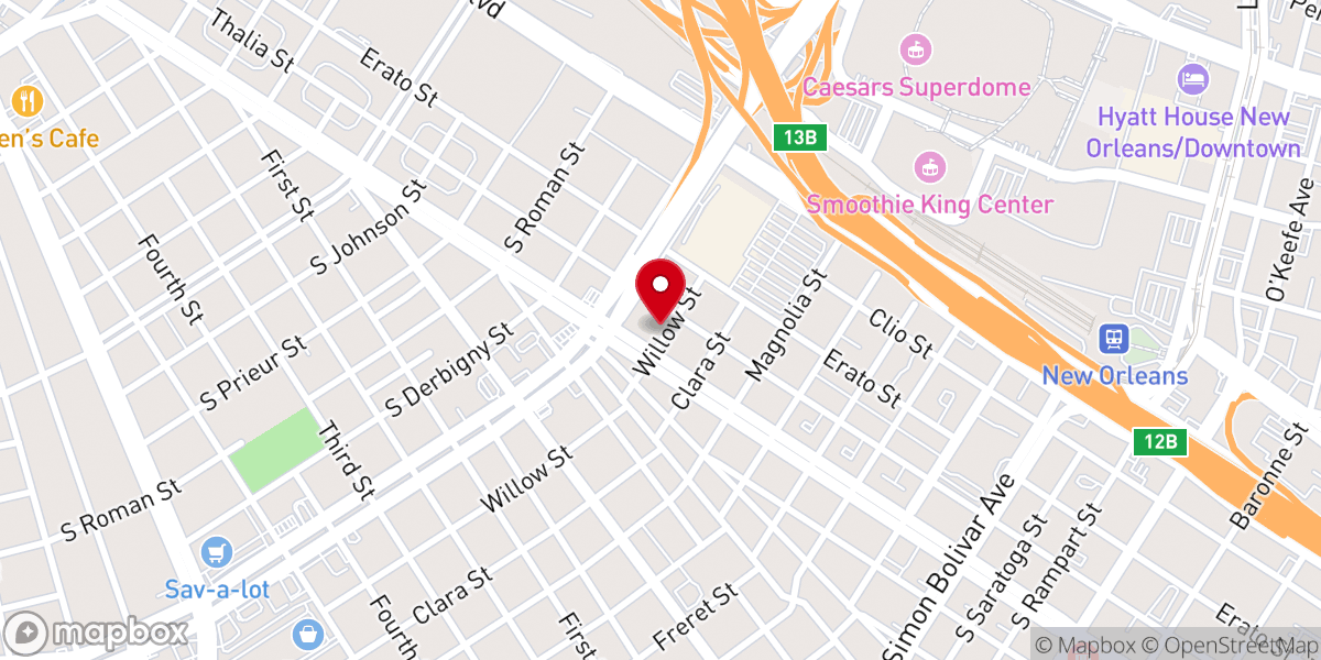 Map showing location of Greater Loving Four Tabernacle Baptist Church