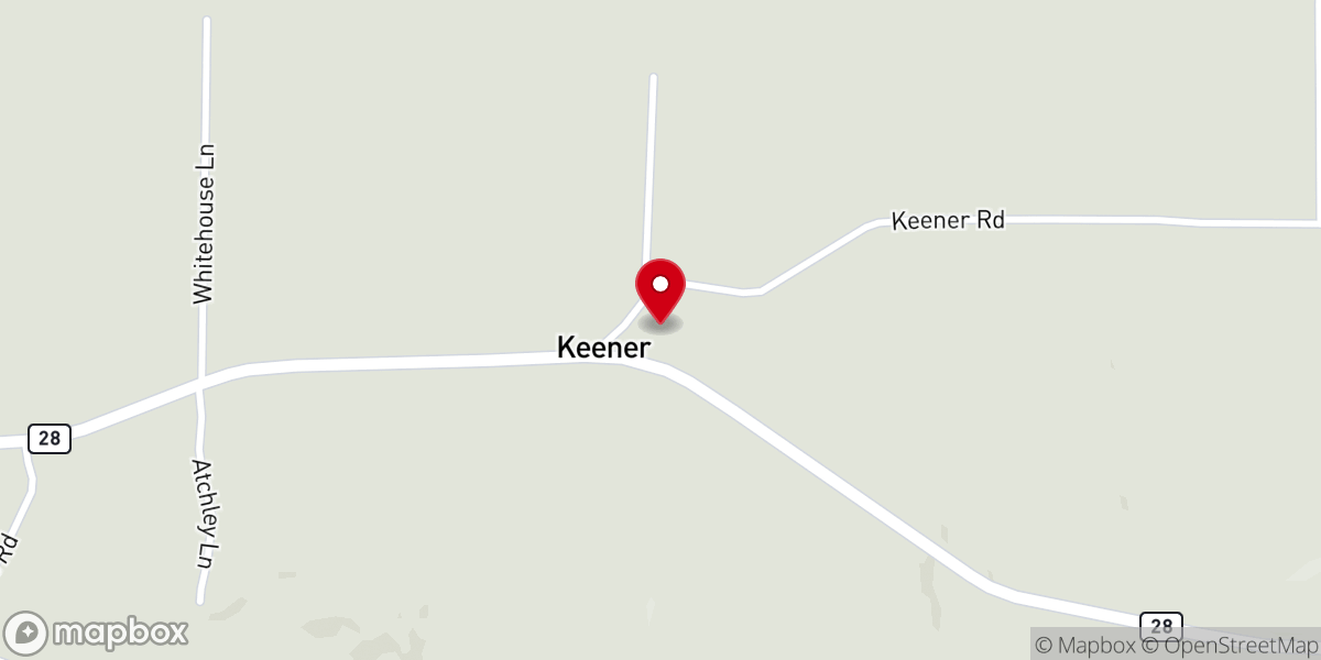 Map showing location of Keener Church