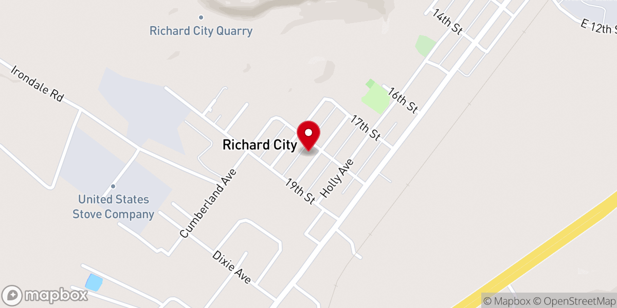 Map showing location of Richard City First Baptist Church