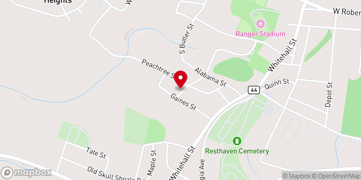Map showing location of Springfield Baptist Church