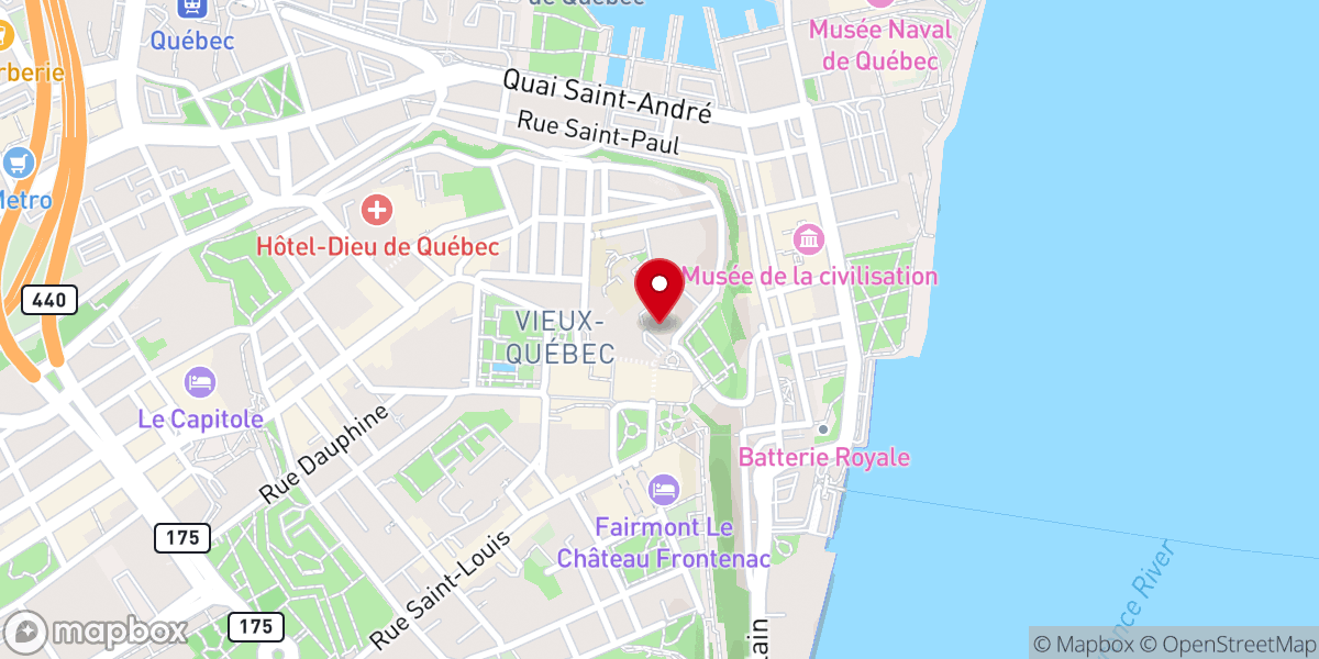 Map showing location of Roman Catholic Archdiocese of Quebec