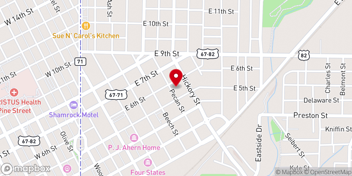 Map showing location of Peytonville Cumberland Presbyterian Church