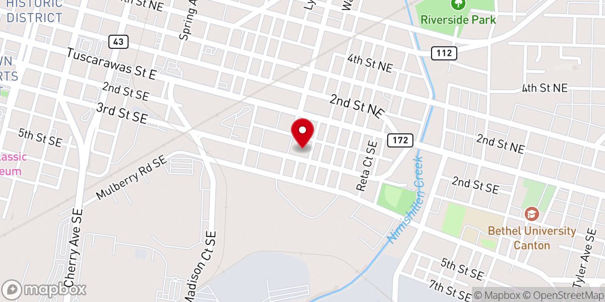 Map showing location of 3rd Street Community Church