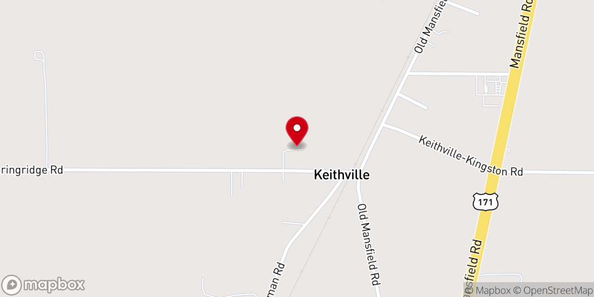 Map showing location of Parish of Caddo Keithville site