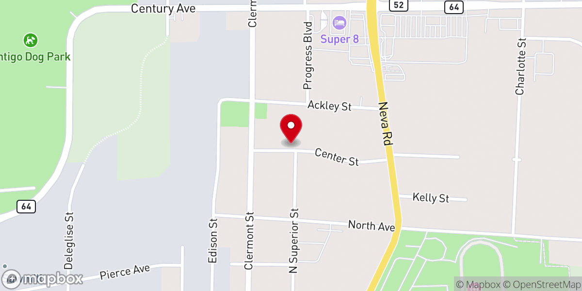Map showing location of Homestead Church