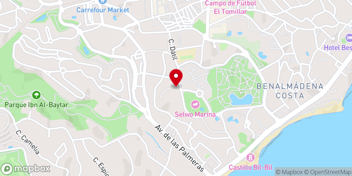 Map showing location of Templo Hindú de Benalmádena