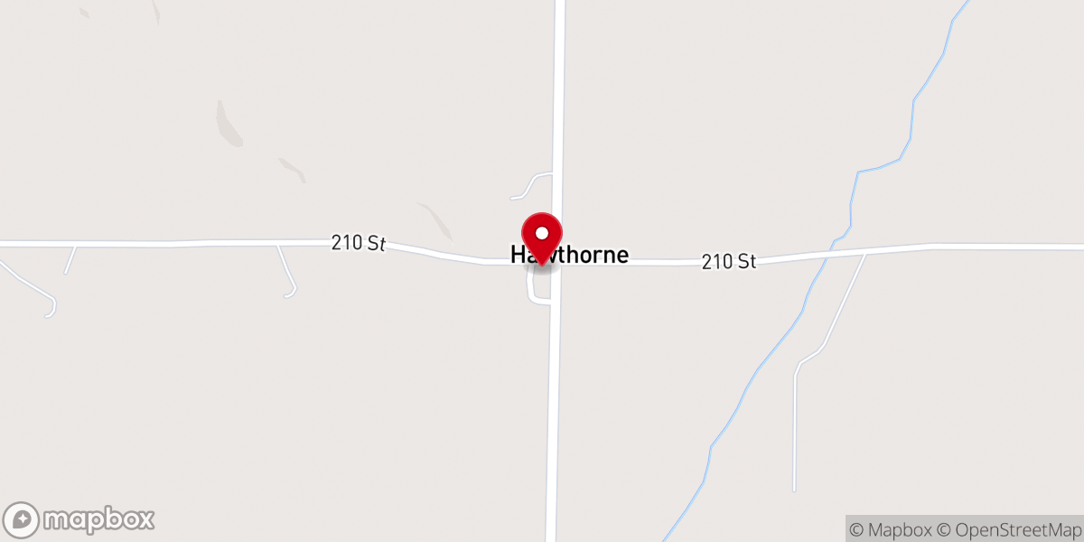 Map showing location of Hawthorne United Methodist Church