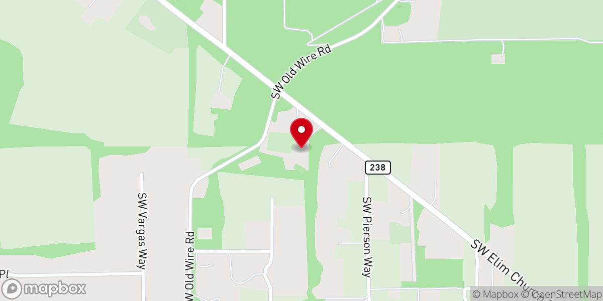 Map showing location of Elim Church