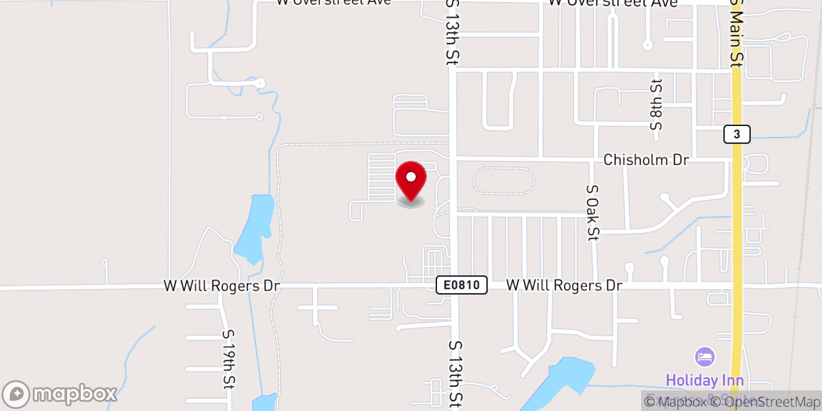 Map showing location of Kingfisher High School