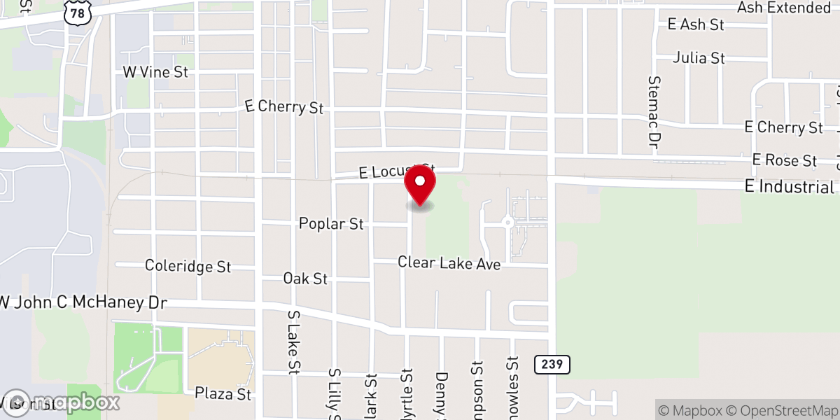 Map showing location of New Faith Missionary Baptist Church