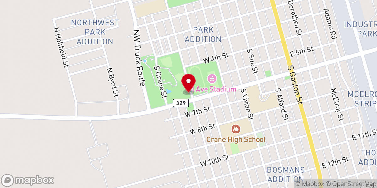 Map showing location of Crane County Office
