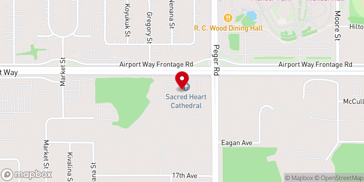 Map showing location of Sacred Heart Cathedral