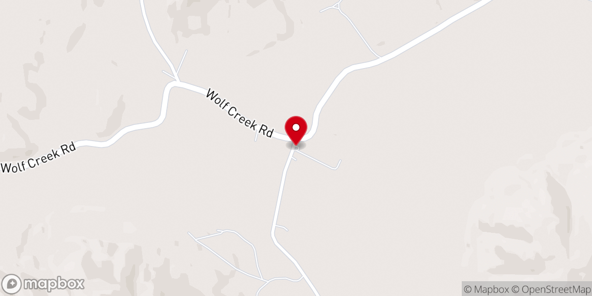 Map showing location of Wolf Creek Baptist Church