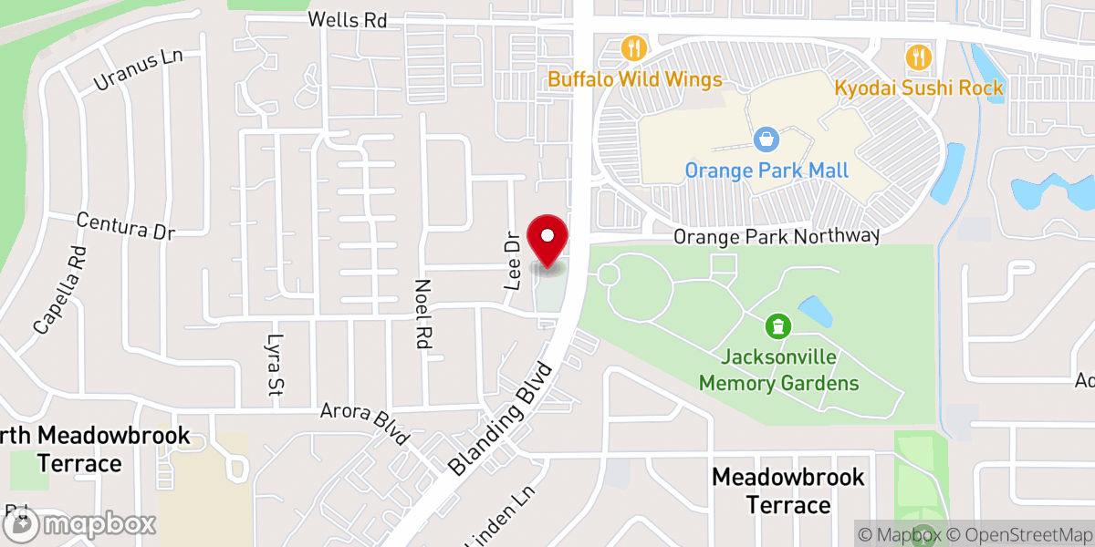 Map showing location of Calvary United Methodist Church - Food Distribution Center