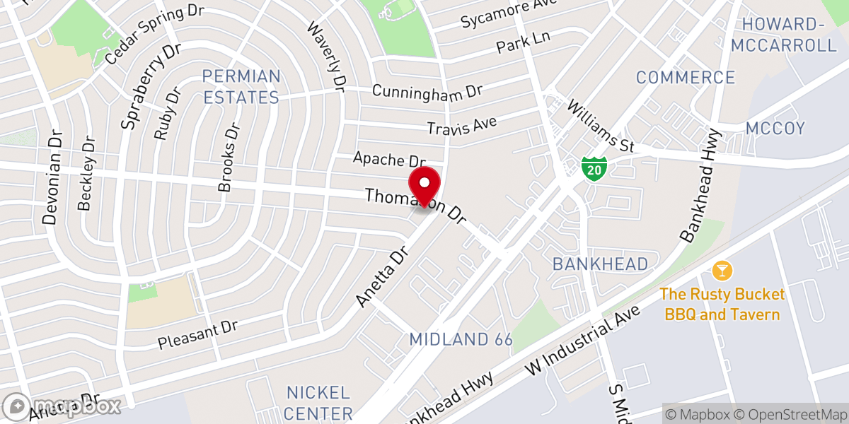 Map showing location of Tall City Baptist Church