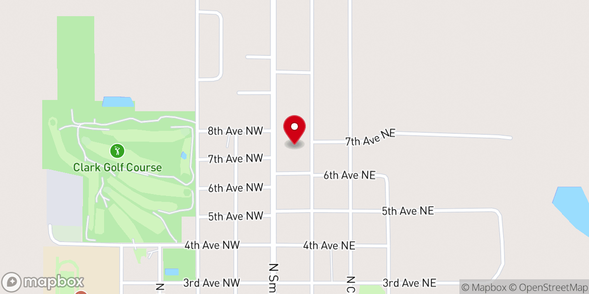 Map showing location of Clark United Methodist Church