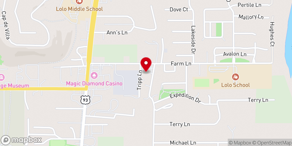 Map showing location of Lolo Community Church