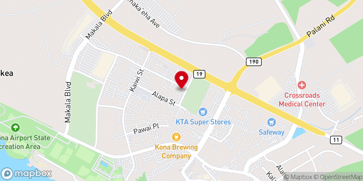 Map showing location of Calvary Chapel West Hawaii