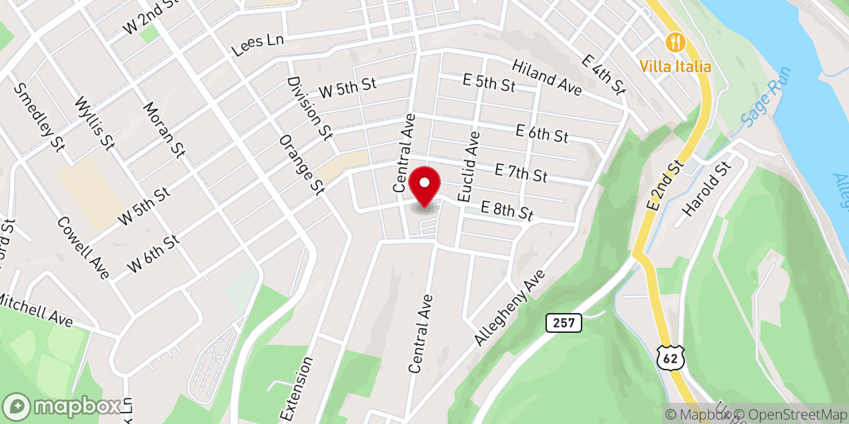 Map showing location of Oil City First Church of God
