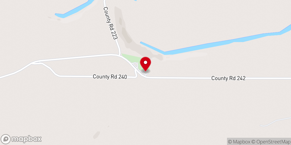 Map showing location of Cotton Creek Freewill Baptist Church