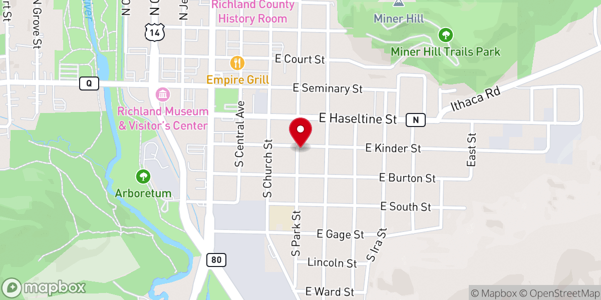 Map showing location of Free Methodist Church