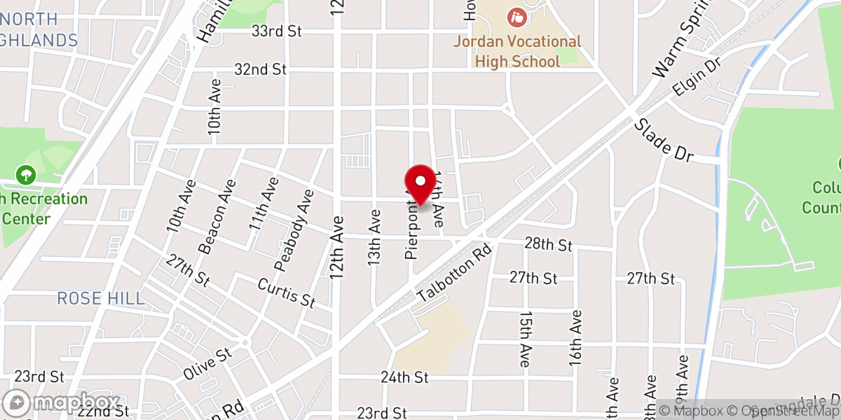Map showing location of Grace Baptist Church