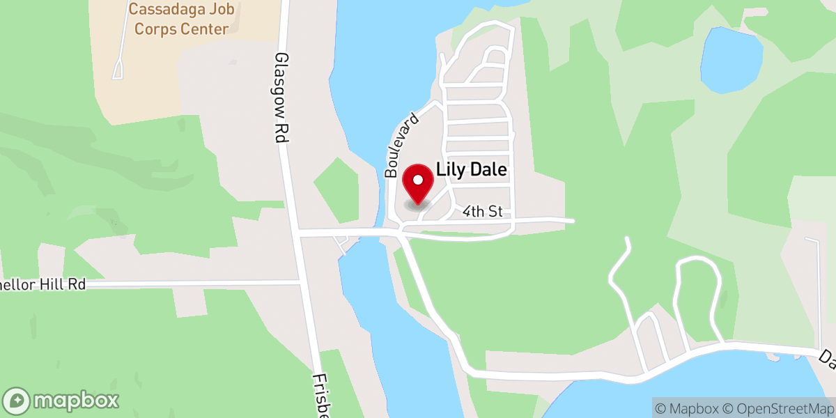 Map showing location of Lily Dale Assembly Inc