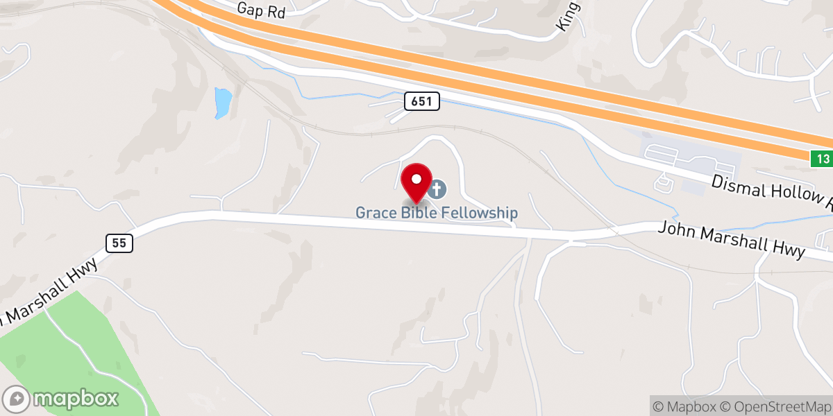 Map showing location of Grace Bible Fellowship