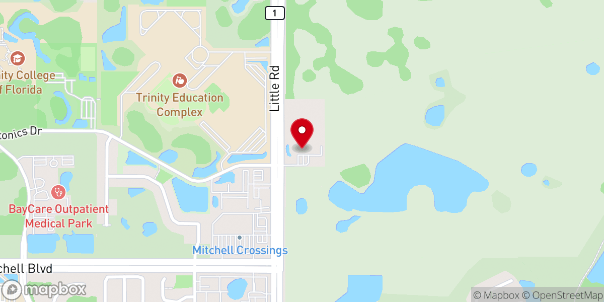 Map showing location of Hope United Methodist Church