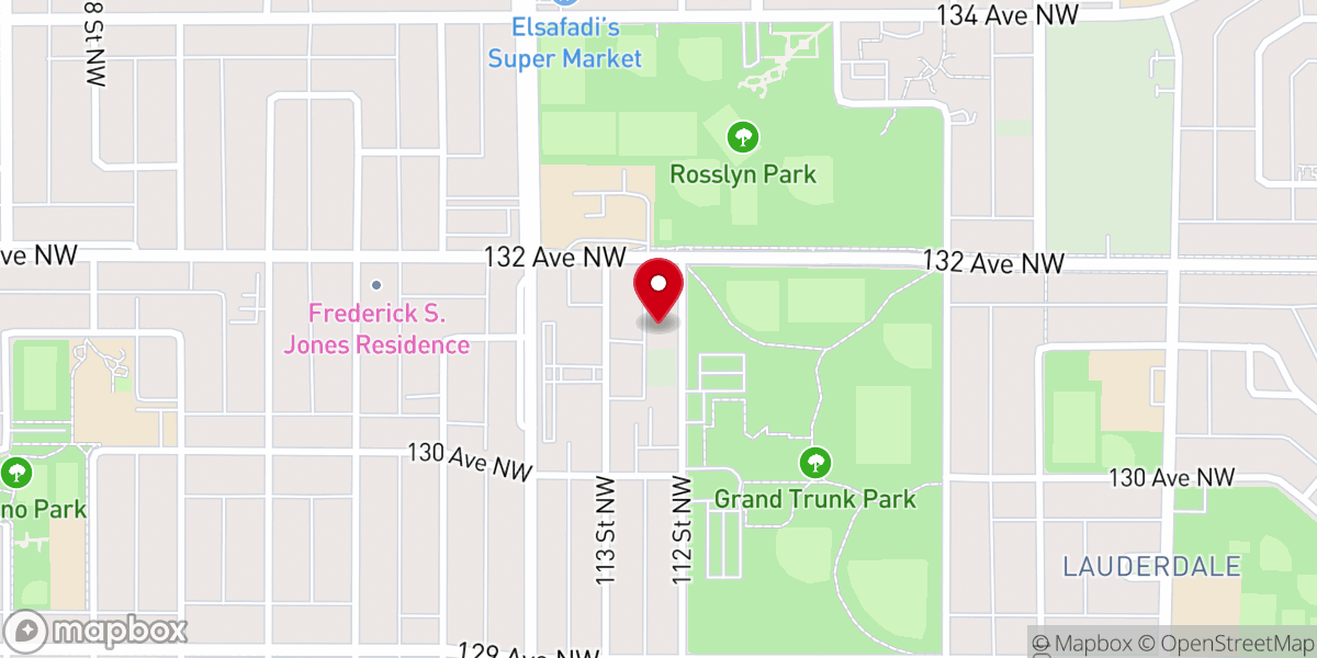 Map showing location of Bible Pentecostal Church
