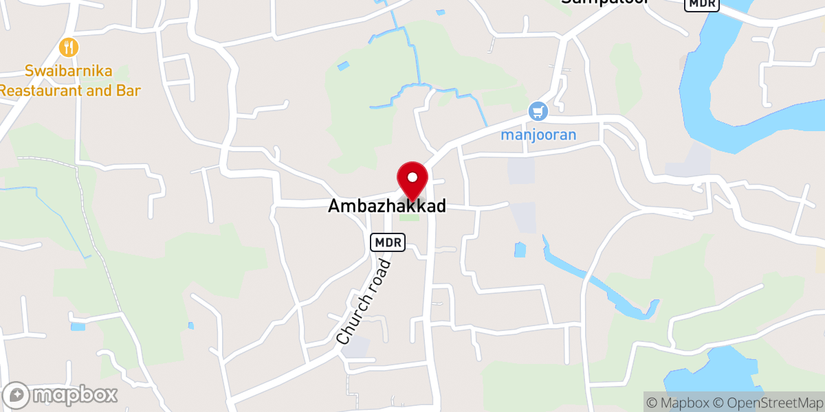 Map showing location of St. Thomas Forane Church Ambazhakad, Syro-Malabar Catholic Church