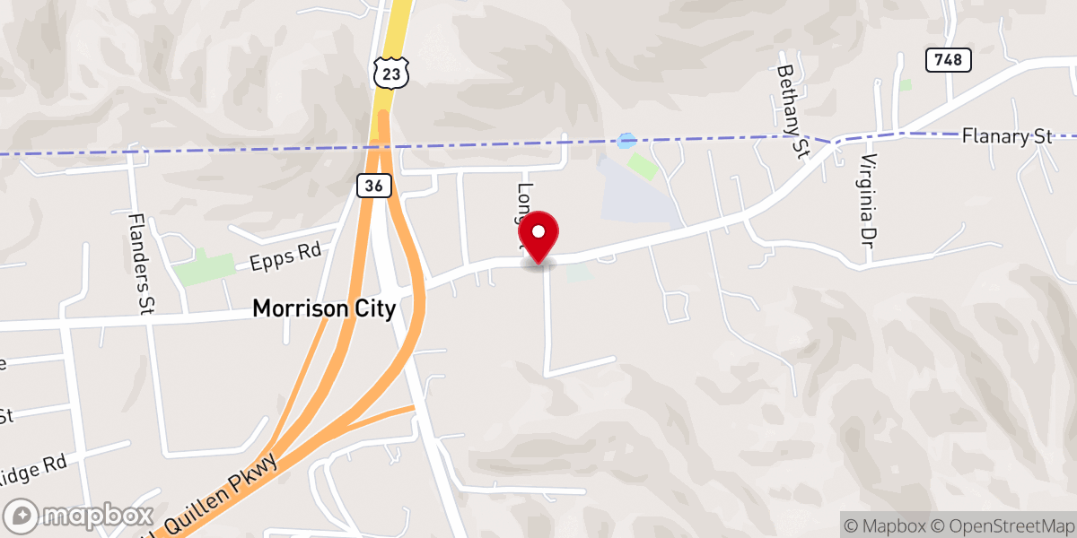 Map showing location of Morrison City Christian Church