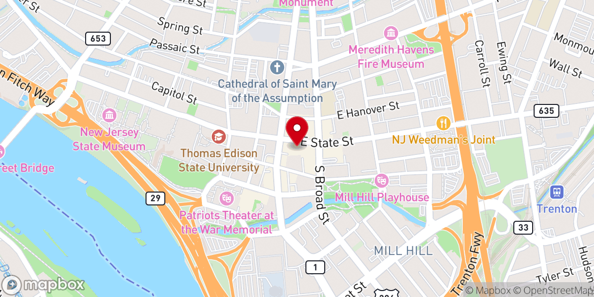 Map showing location of Riverside Church of New York