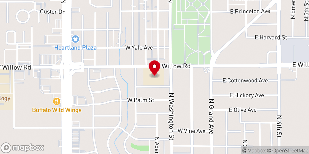 Map showing location of Vine Church Inc