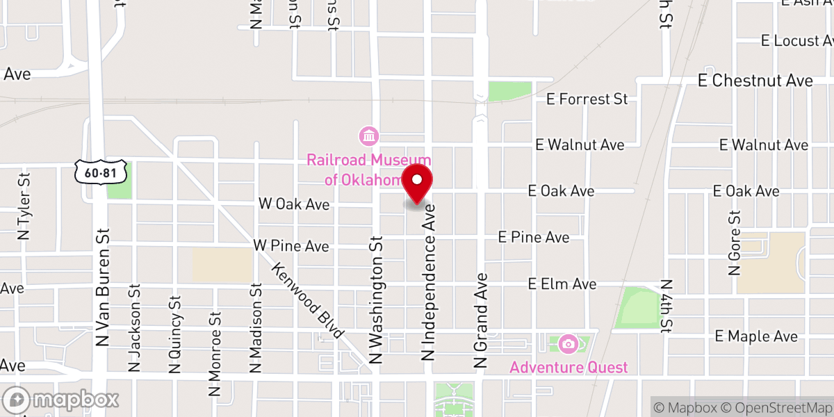 Map showing location of Salvation Army Church