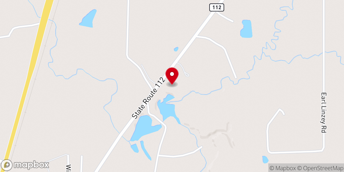 Map showing location of Twin Bridges Baptist Church