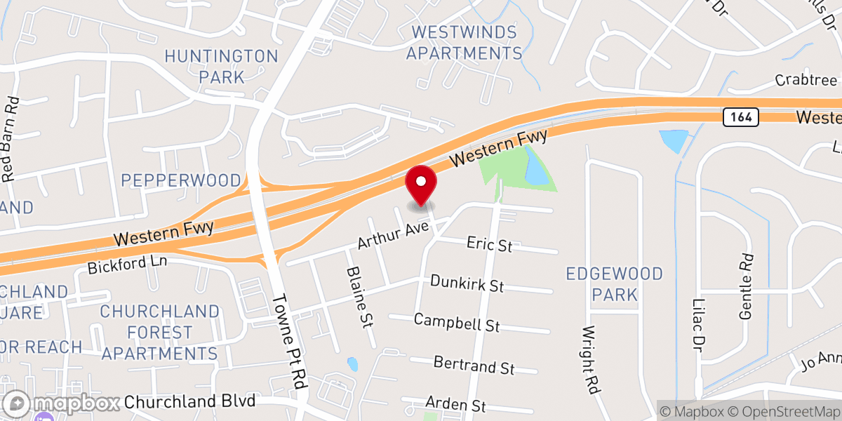 Map showing location of New Beginning Christian Center