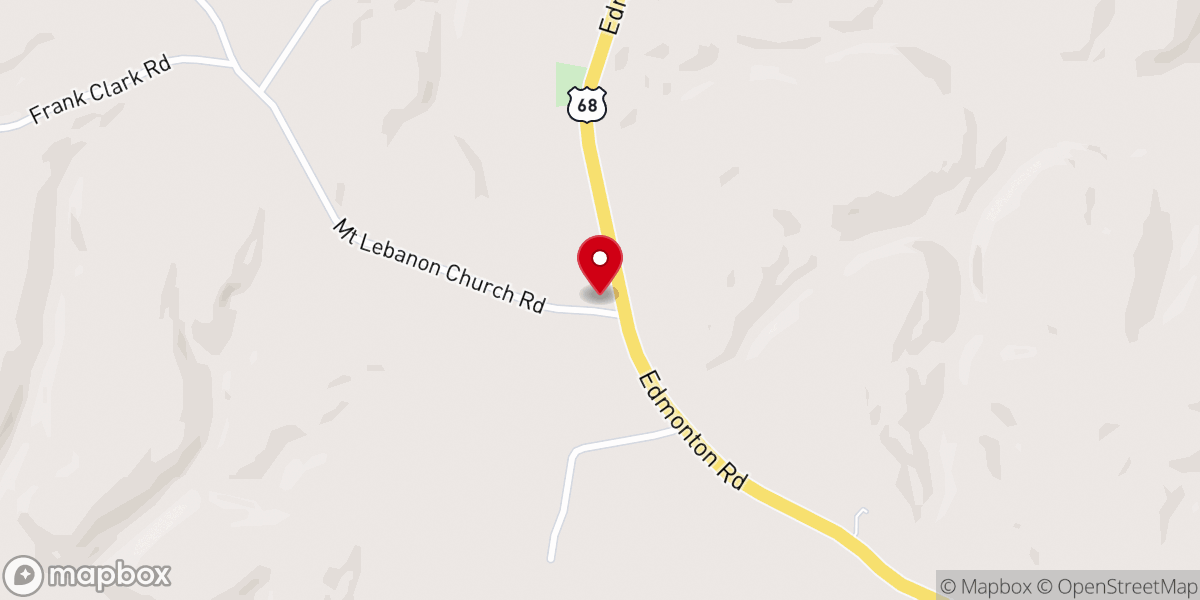 Map showing location of Mount Lebanon Church