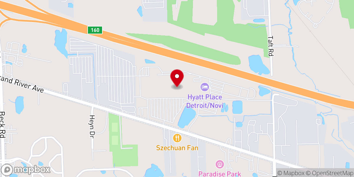 Map showing location of The Novi Home Show