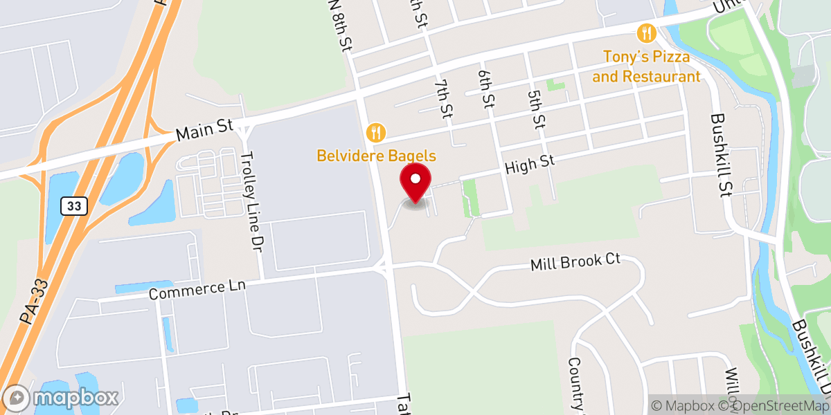 Map showing location of Hope Lutheran Church
