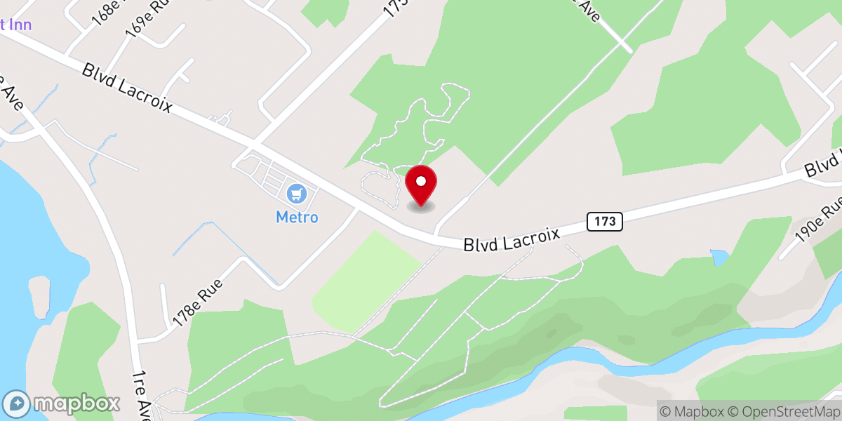 Map showing location of Église Baptiste de la Beauce